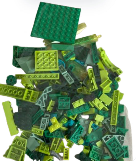 110-150 pieces of all shades of green pieces